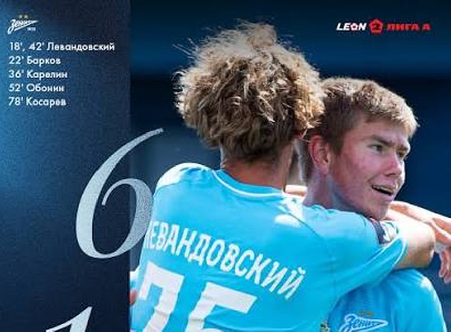 6:1 - разгромная победа «Зенита-2». «Сине-бело-голубые» выиграли четвёртый матч кряду и единолично лидируют в турнирной таблице
